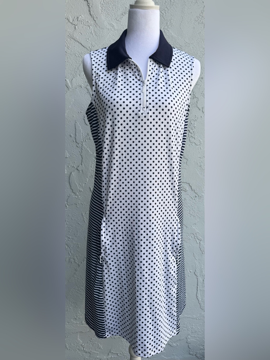 Ggblue Luxe Sport Polka Dot Striped Golf Tennis Dress M